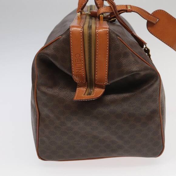 CELINE Macadam Canvas Boston Bag Pvc Leather Brown Gold - Picture 5 of 13